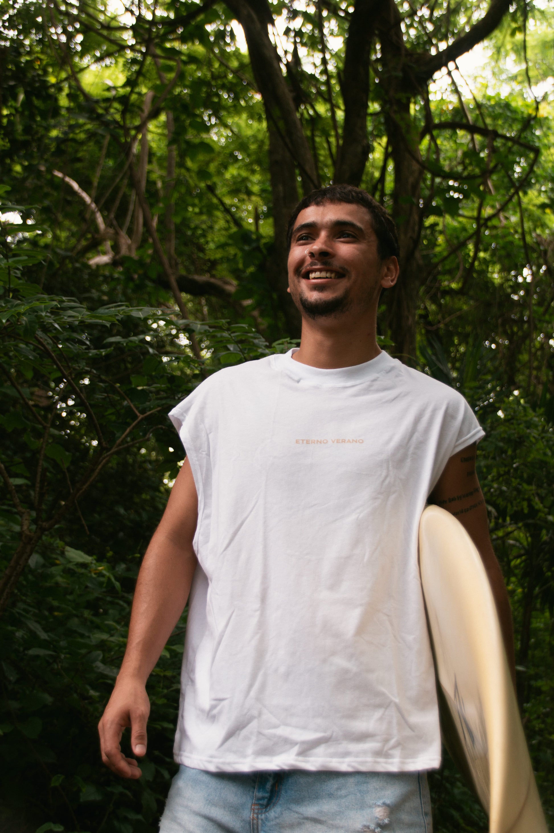 Made With Good Vibes Boxy Tank Top White