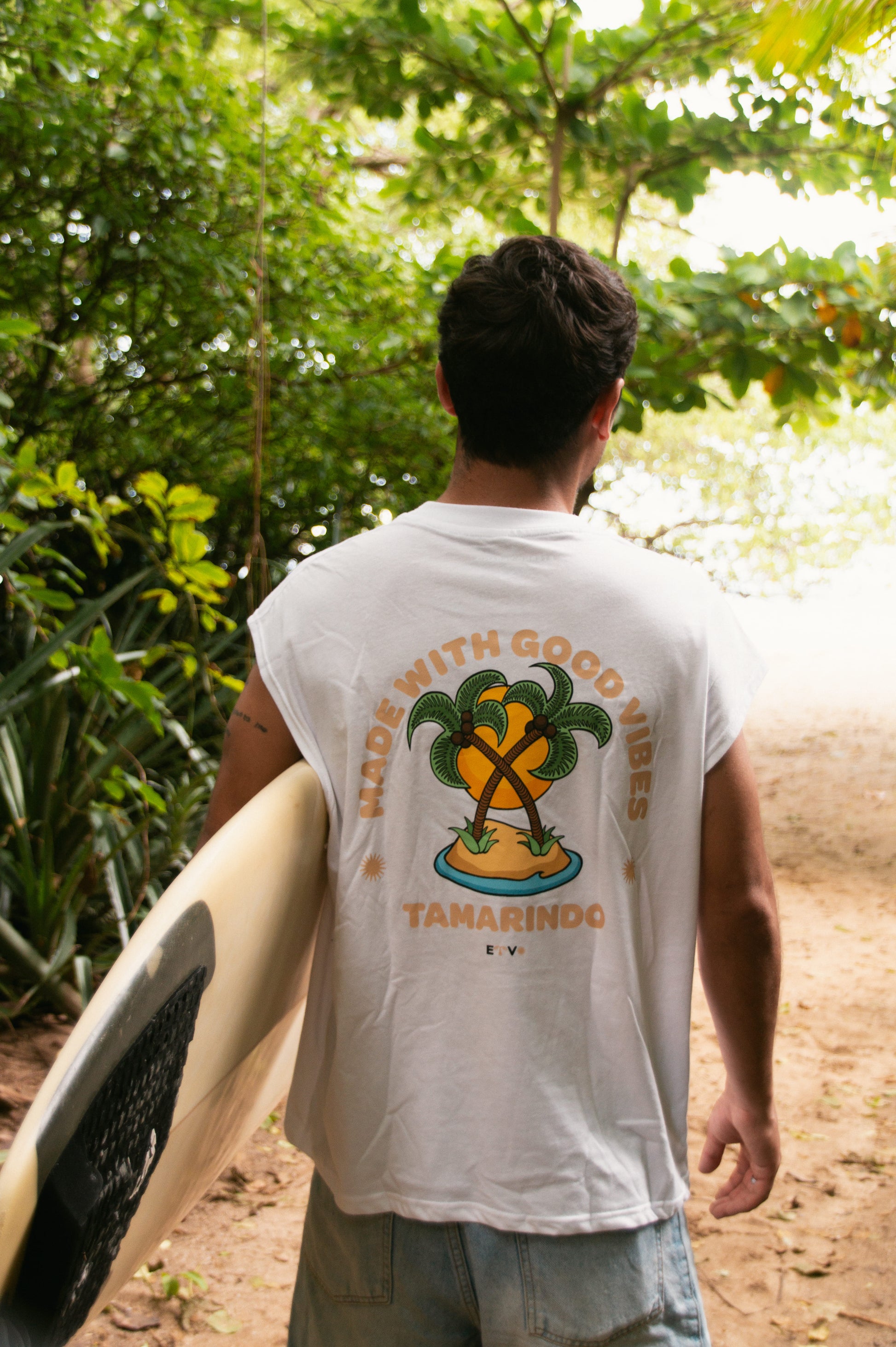 Made With Good Vibes Boxy Tank Top White