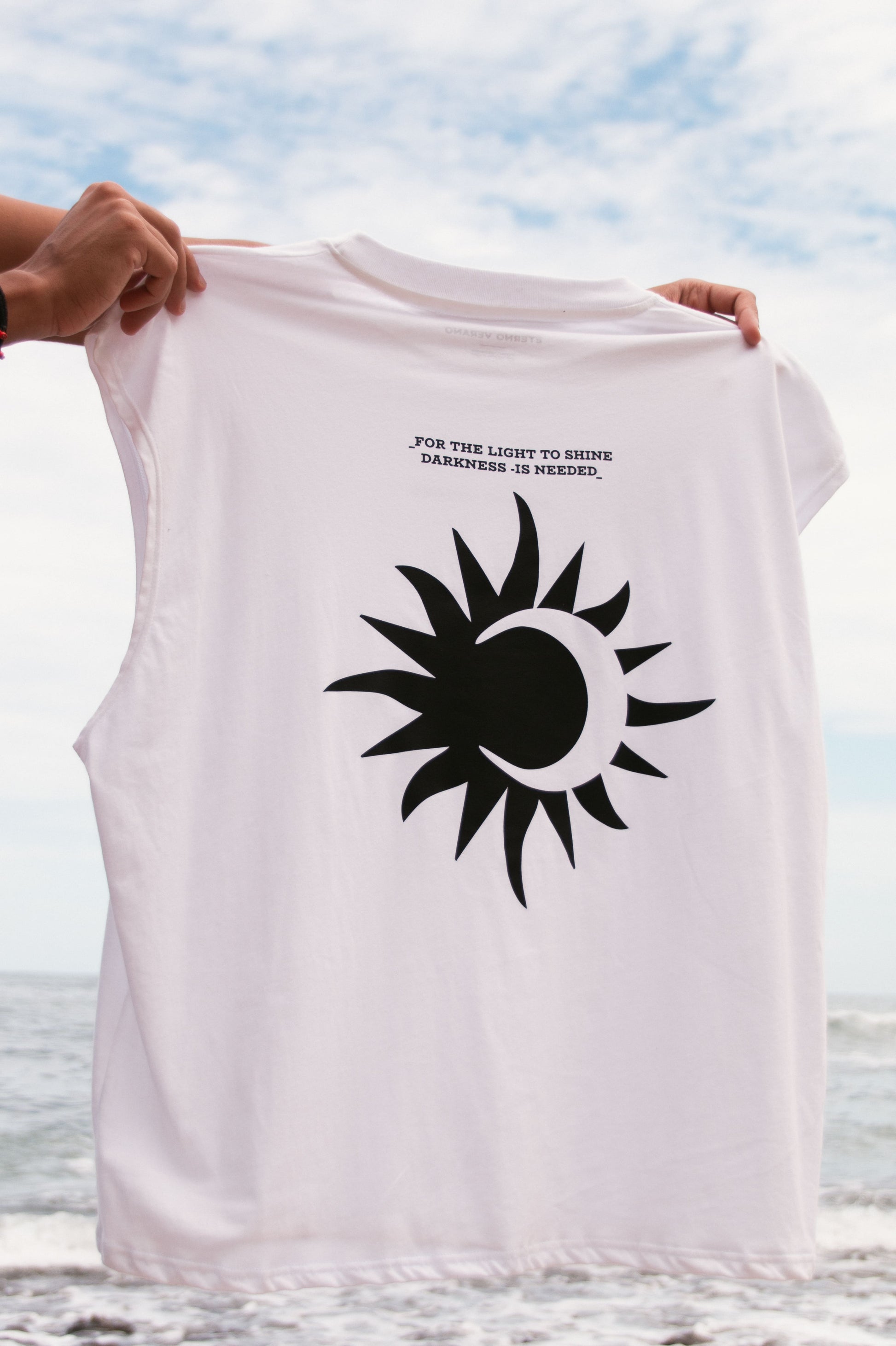 Sun & Moon Boxy Tank Top White