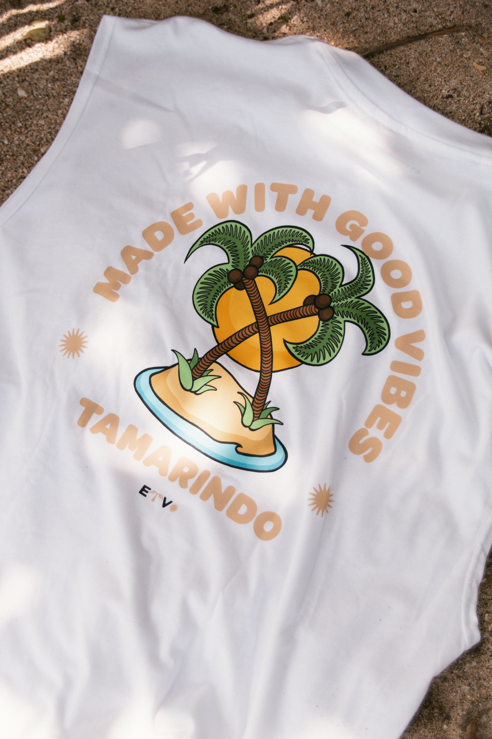 Made With Good Vibes Boxy Tank Top White