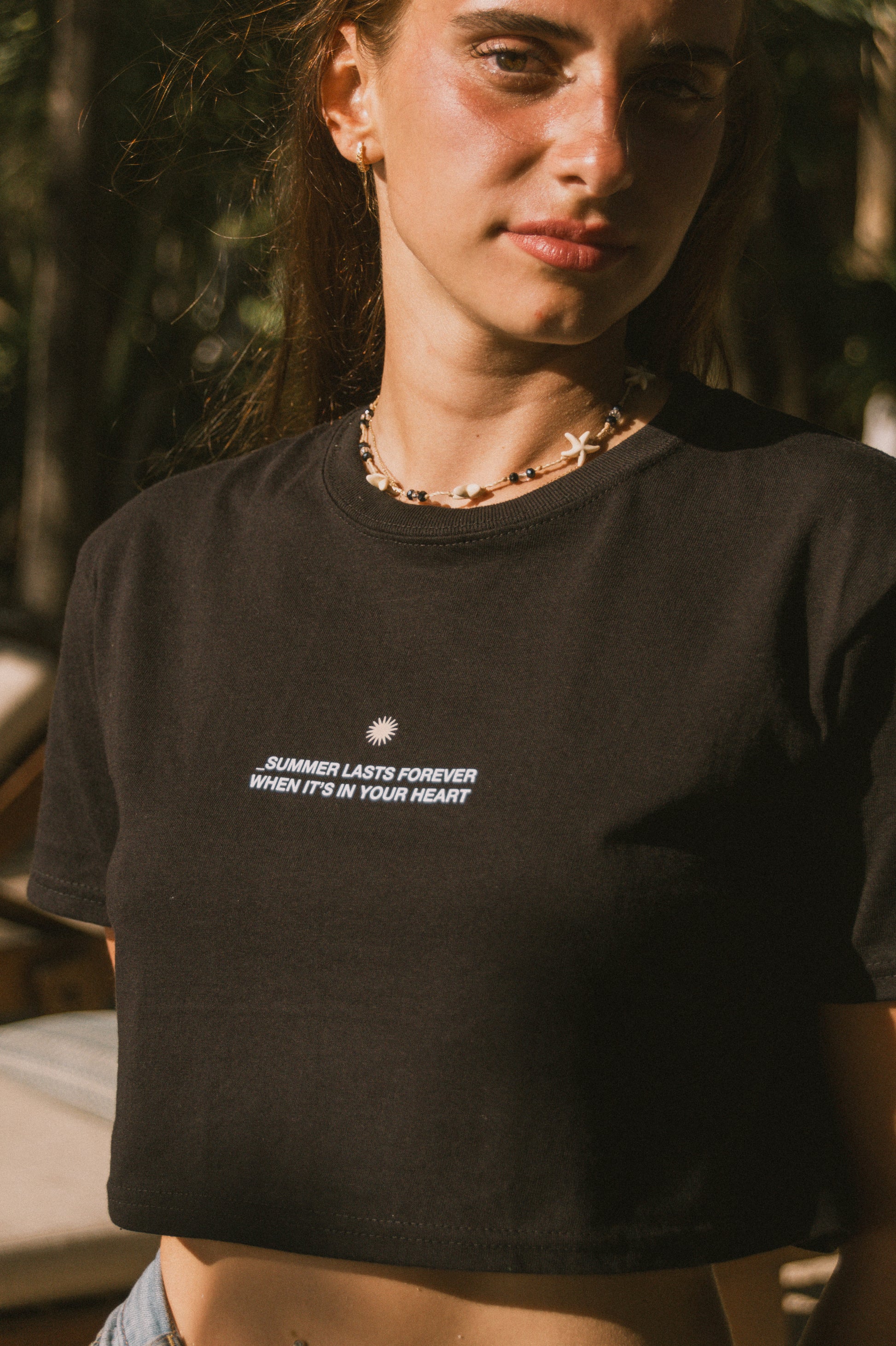 Summer Lasts Forever Crop Top Black