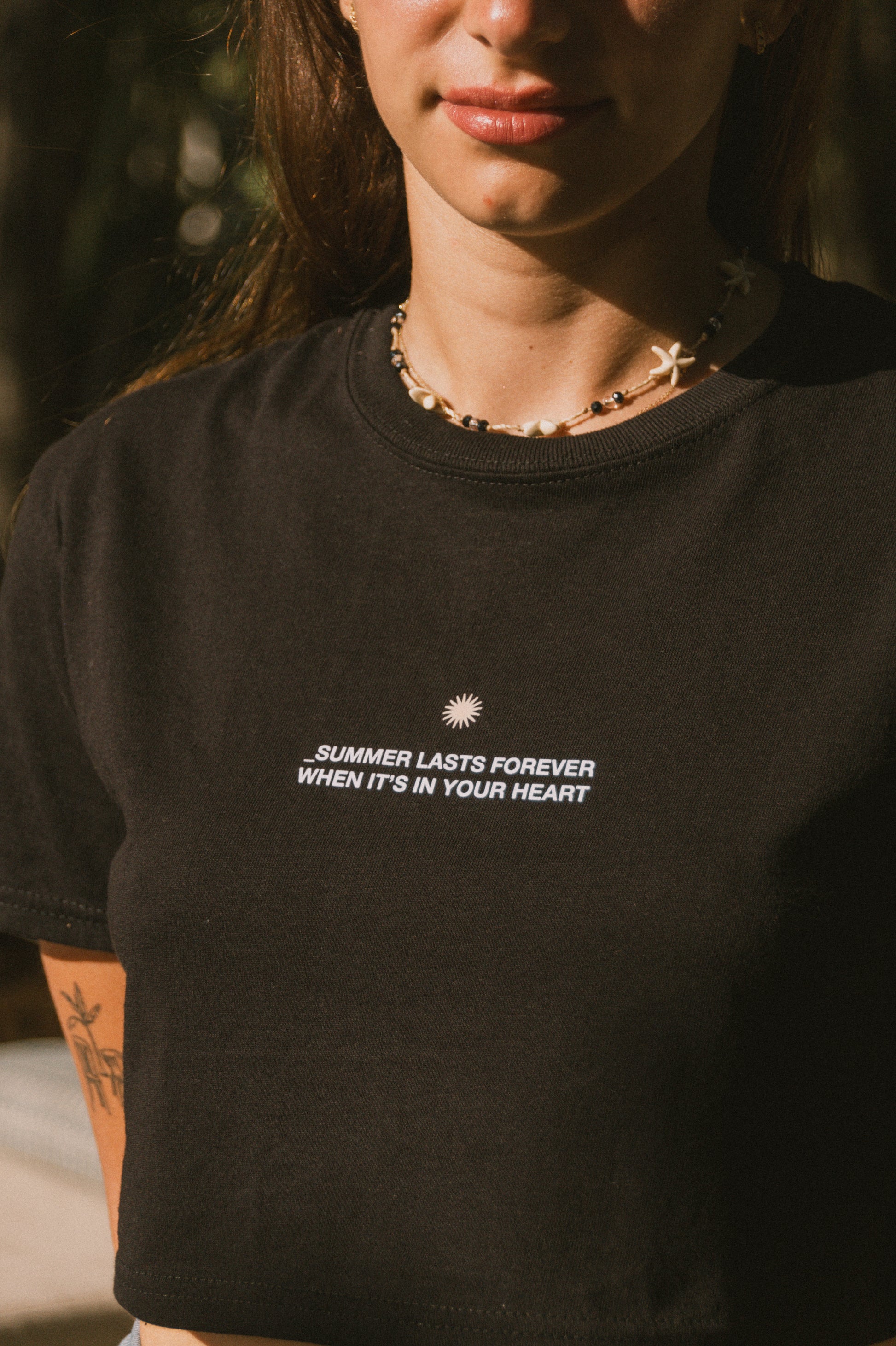 Summer Lasts Forever Crop Top Black