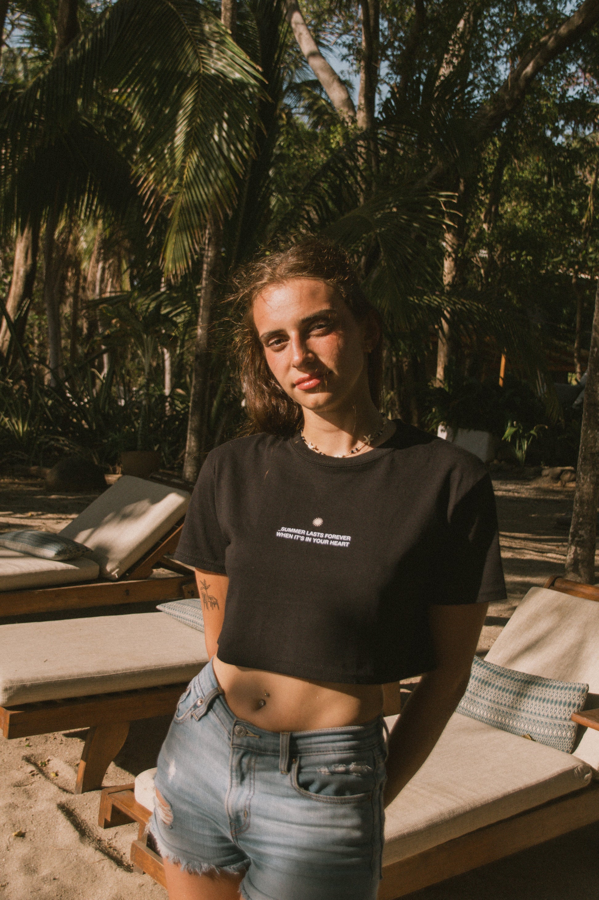 Summer Lasts Forever Crop Top Black