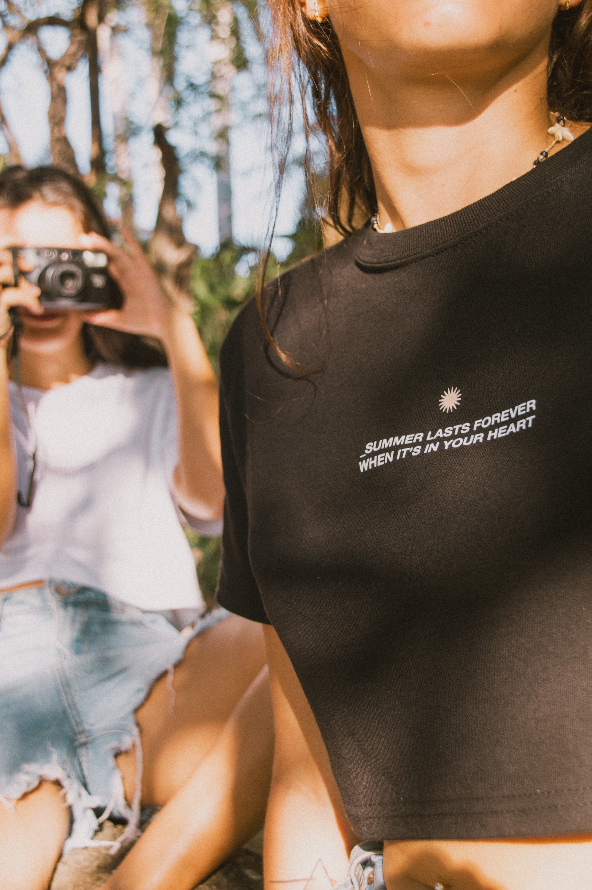 Summer Lasts Forever Crop Top Black