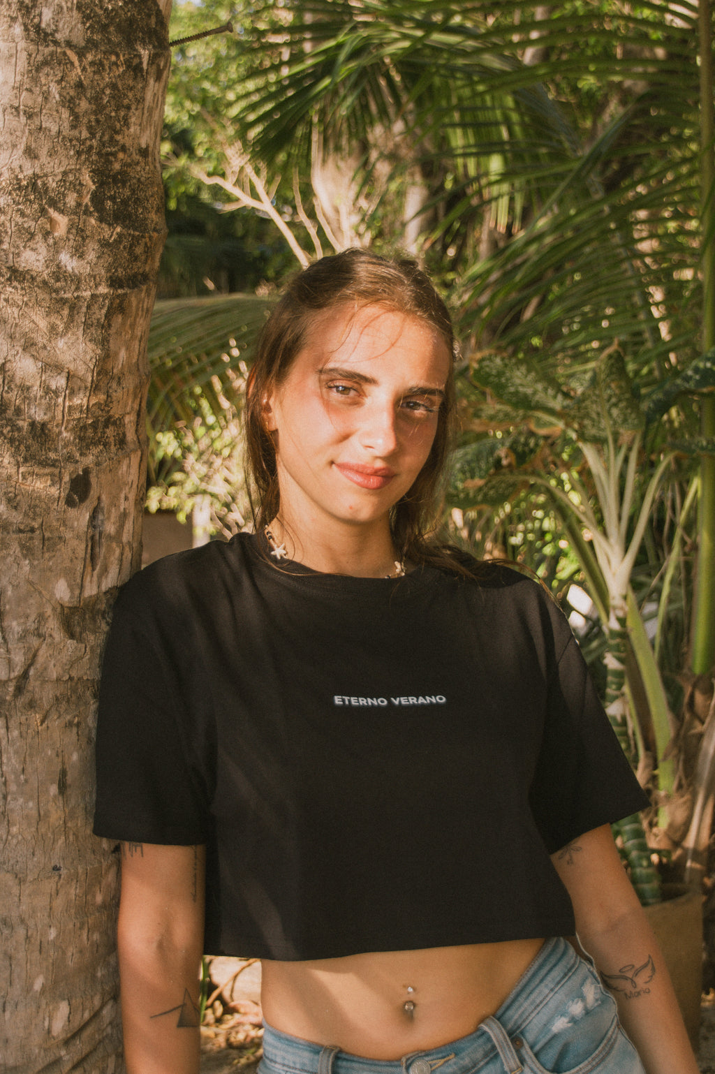 Sun & Moon Crop Top Black