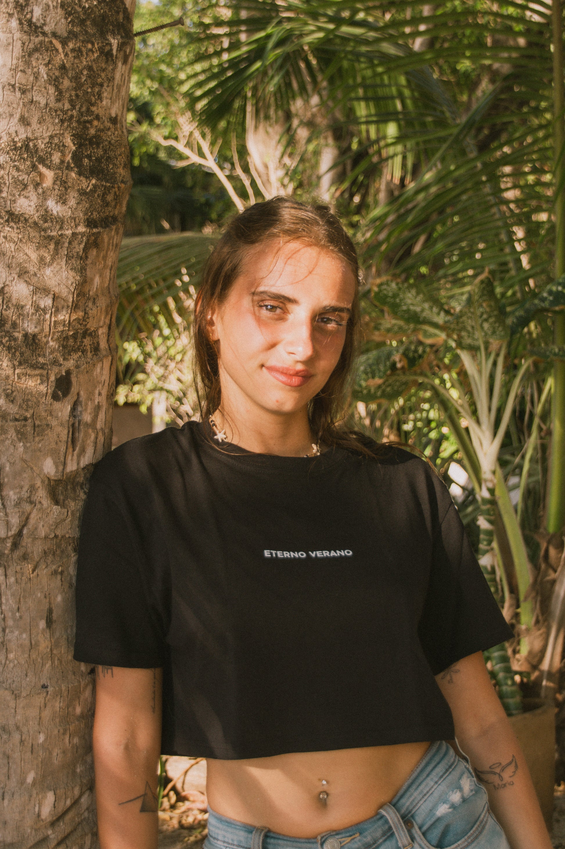 Sun & Moon Crop Top Black