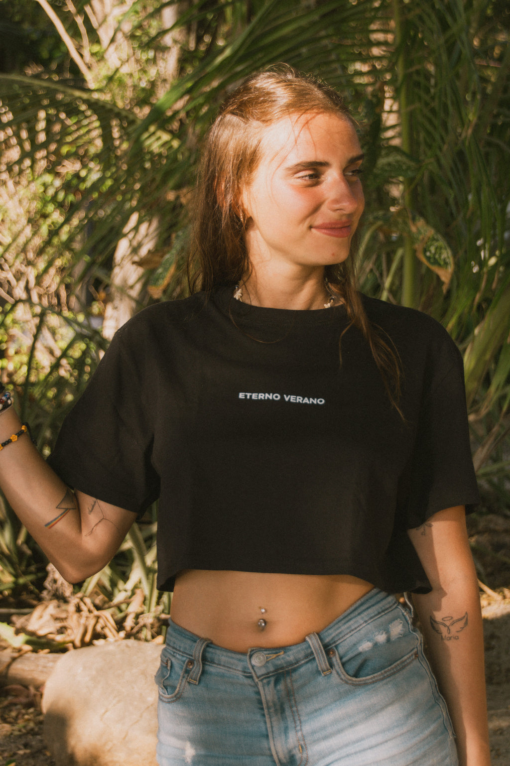 Sun & Moon Crop Top Black